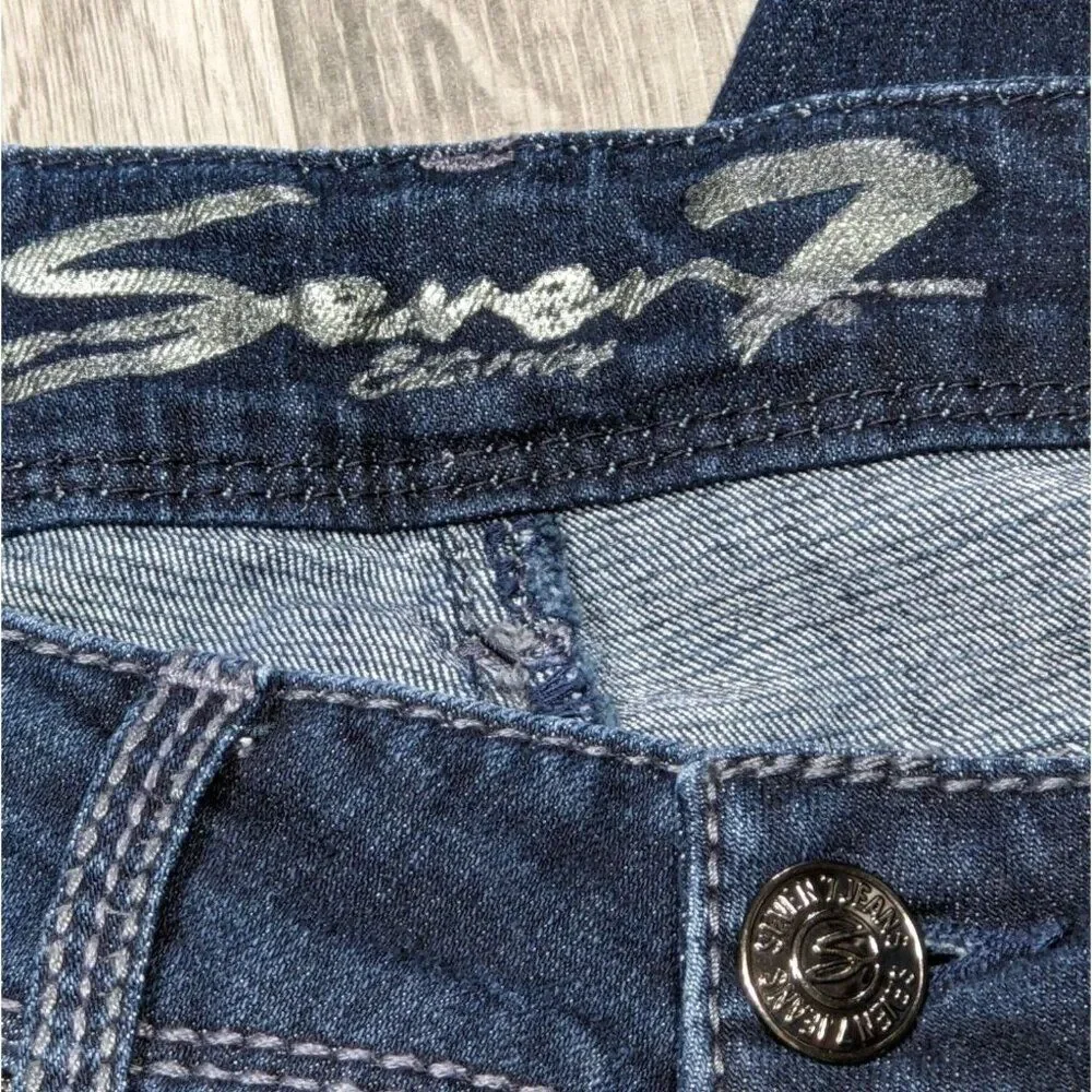 Seven‎ 7 Womens Size 4 Skinny Embroidered Studs Denim Blue Jeans